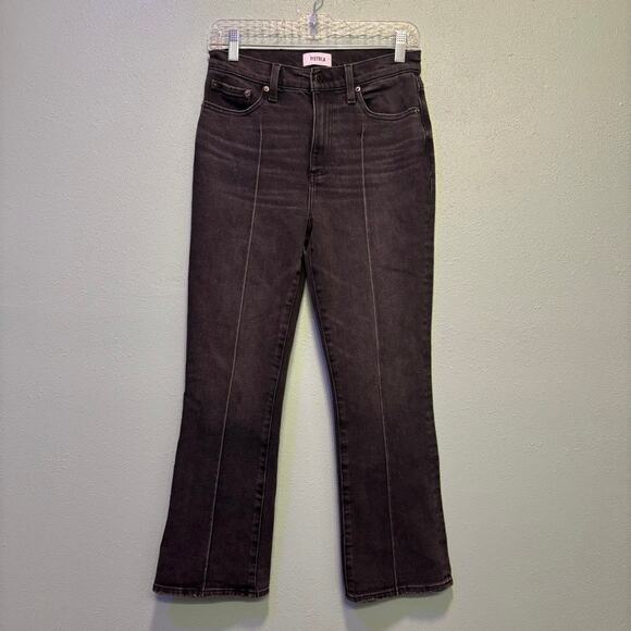 Pistola Women's High Rise Seam Detail Flare Jeans Size 27 Black Denim - Picture 1 of 10
